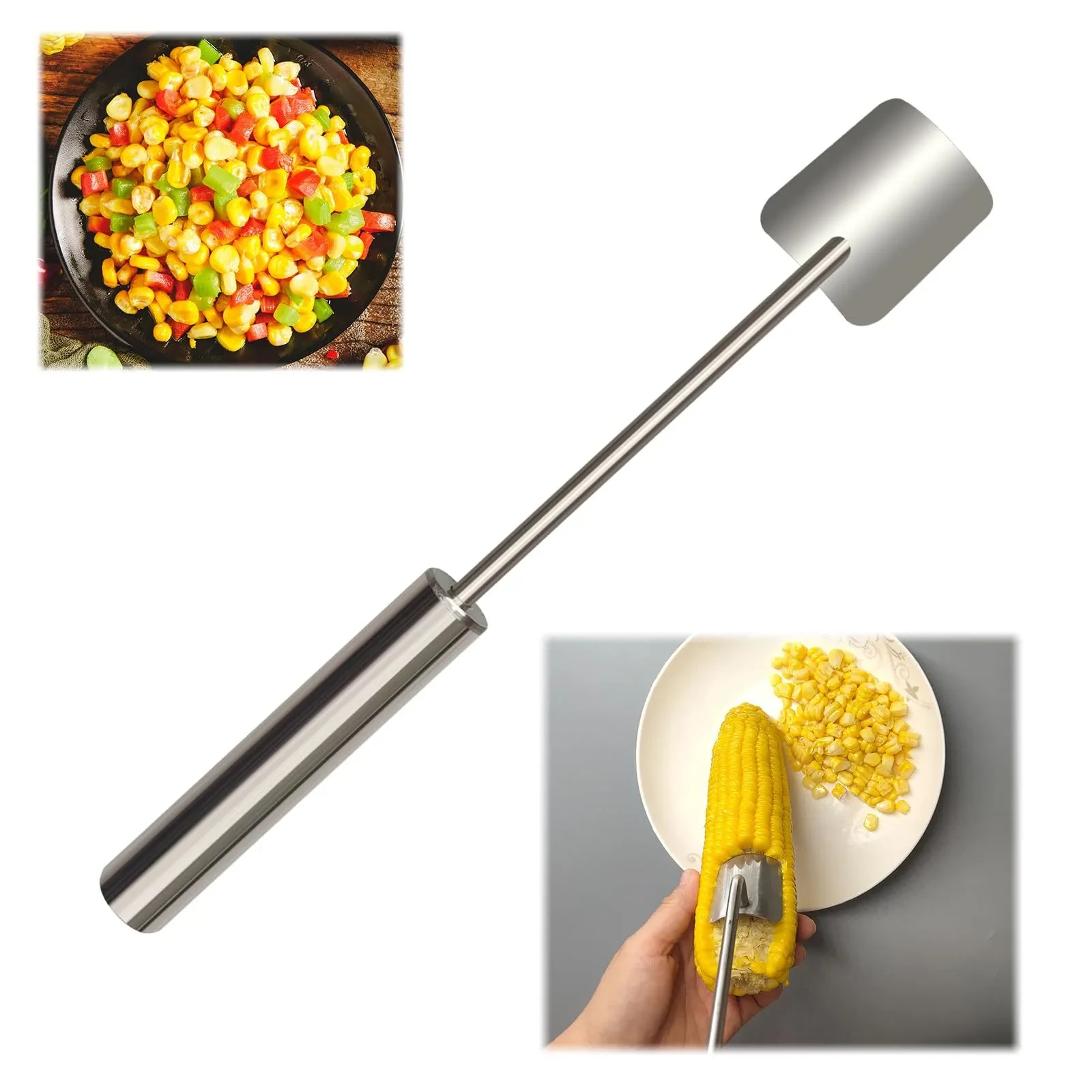 Stainless Steel Serrated Corn Peeler Efficient Corn Shaver, Thresher & Multi-Functional Kitchen Gadget