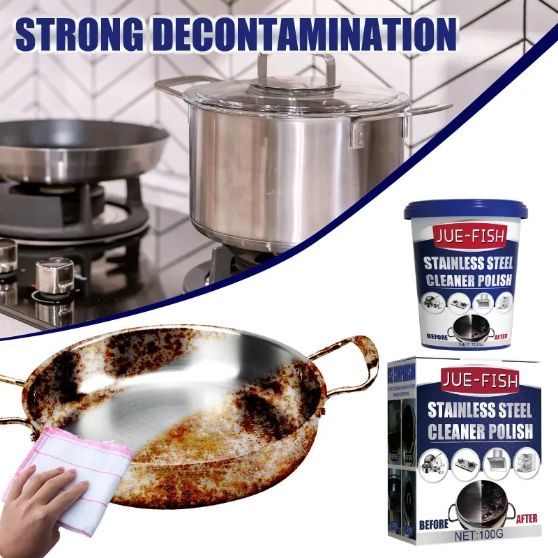 100g [Strong Dirt Removal] Stainless Steel Cleaning Paste Kitchen Stove Cleaning Paste