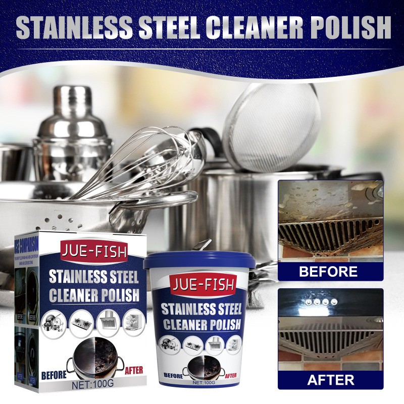 100g [Strong Dirt Removal] Stainless Steel Cleaning Paste Kitchen Stove Cleaning Paste