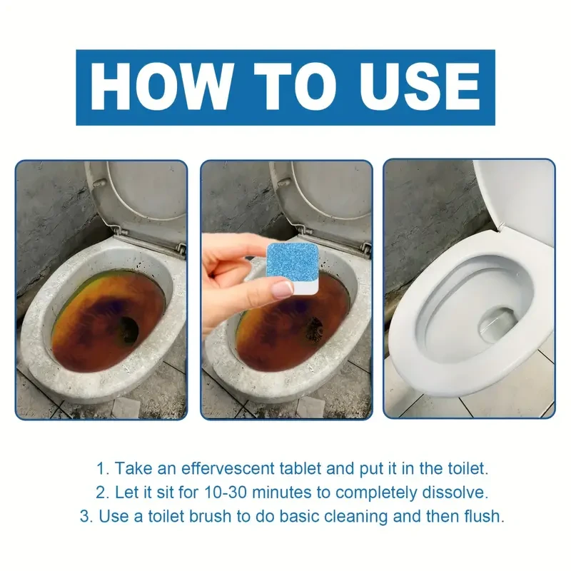 12pcs Toilet Cleaning Tablets, Multi-effect Deconfouling And Desiccating Urine Stains Toilet Cleaning Spirit Deodorization And Odor