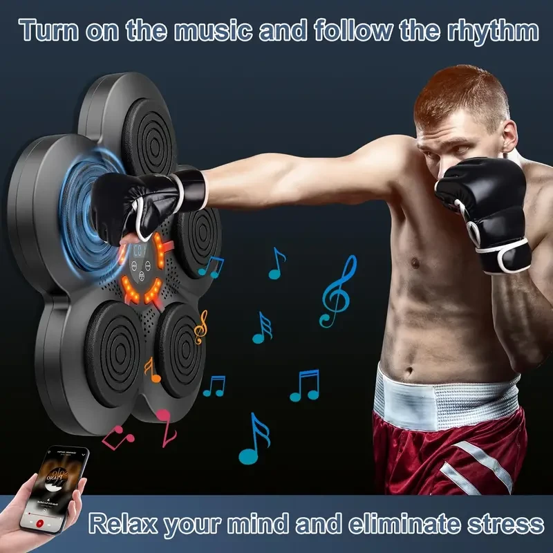 Intelligent Punch Master - Boxing Pads with Built-in Speakers, Durable Wall Mounted Design, Fun Exercise Game, Easy Installation, Free Gloves Included, Perfect for Home Workout and Fitness Training