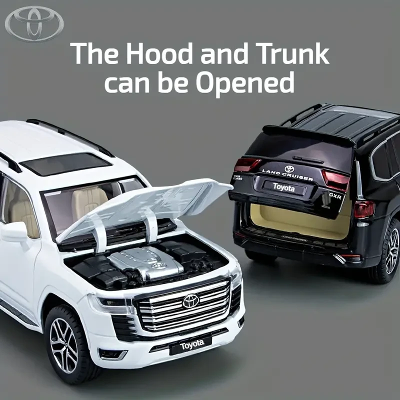 Toyota Land Cruiser 1/24 Scale Diecast  Pull-Back Action, Light & Sound Zinc Alloy Toy Car