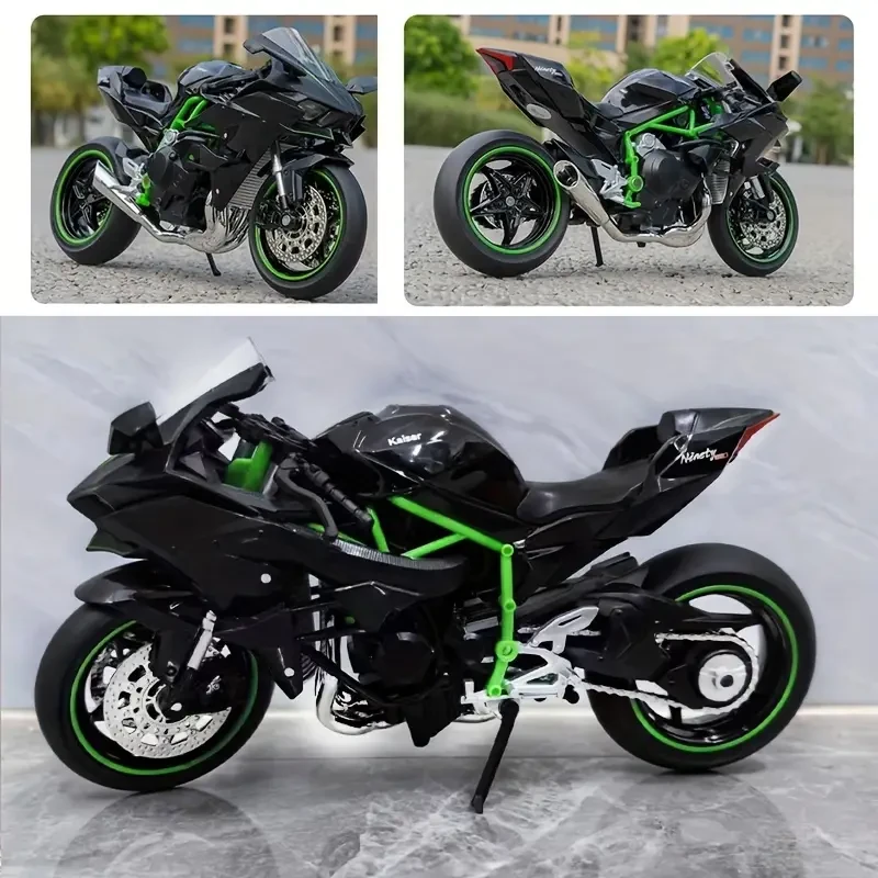 1:12 Alloy Motorcycle Toy Model  Black Motorcycle with Sound & Light Effects