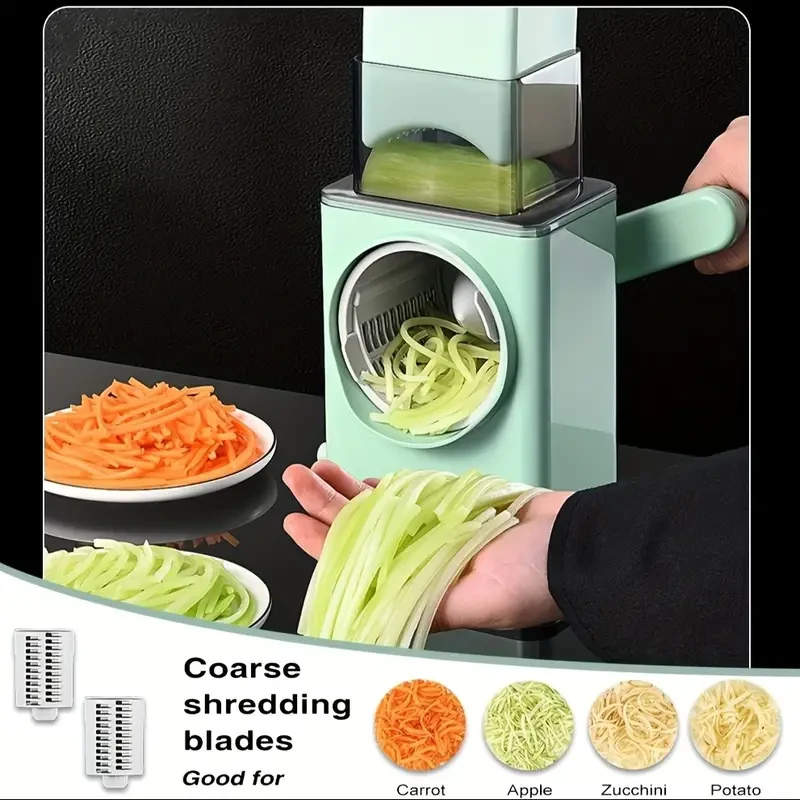 Vegetable Cutter Slicer Graters Chopper Kitchen Vegetable Foods Manual Rotary Drum Grater Chopper Slicer Fruit Cutter