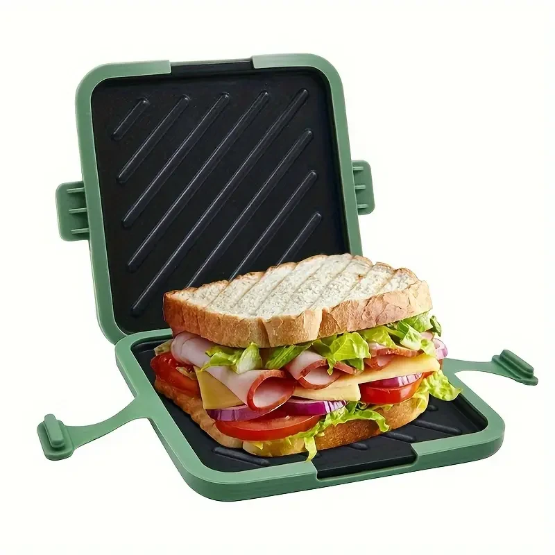 Universal Microwave Crisper Pan, Aluminum Non-Stick Toaster Oven Cookware, Versatile Sandwich and Snack Maker for Crispy Breads