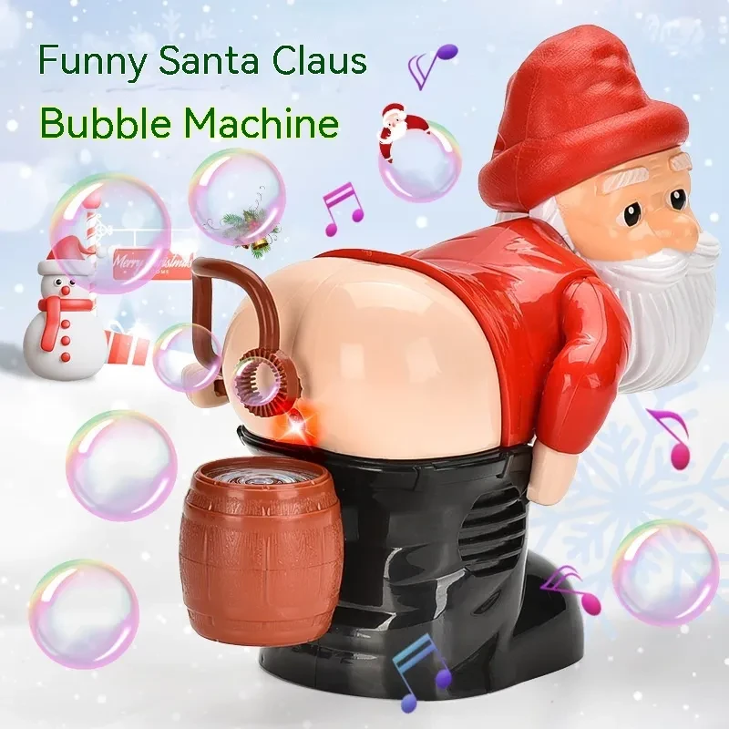 Funny Santa Claus bubble modeling of the fart fart