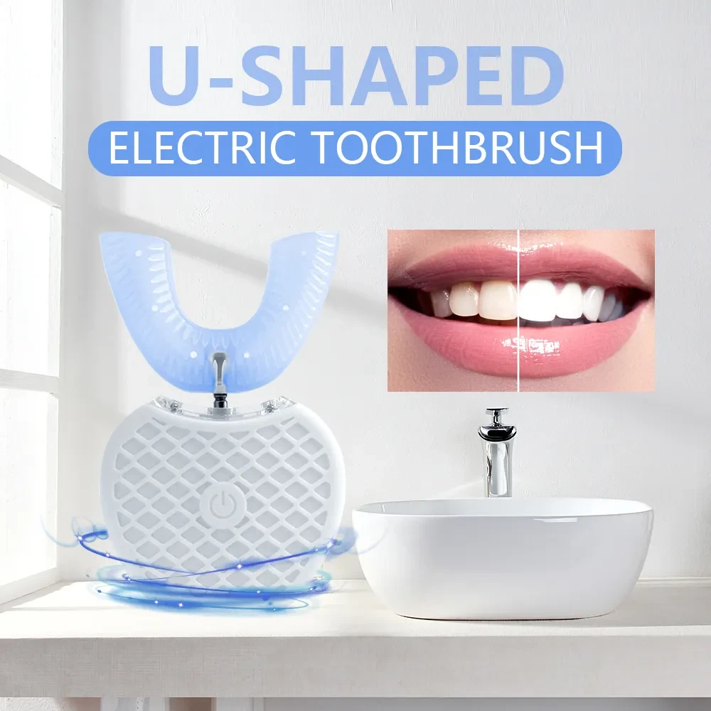 U-Shaped Ultrasonic Childrens Electric Toothbrush 360 Whitening Silicone Automatic Toothbrush