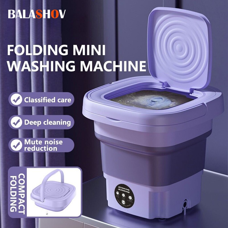 8L Portable Foldable Washing Machine with Spin Dryer
