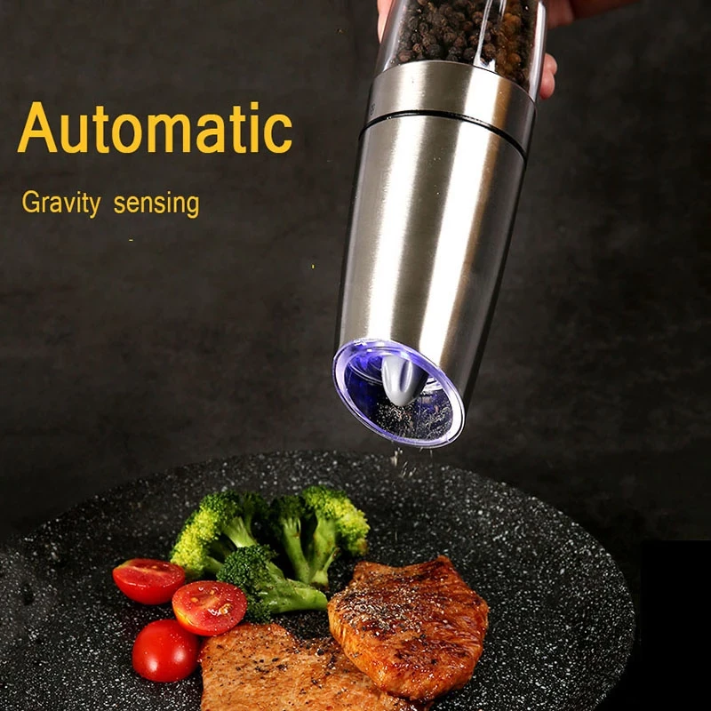 Electric Automatic Pepper and Salt Grinder with LED Light