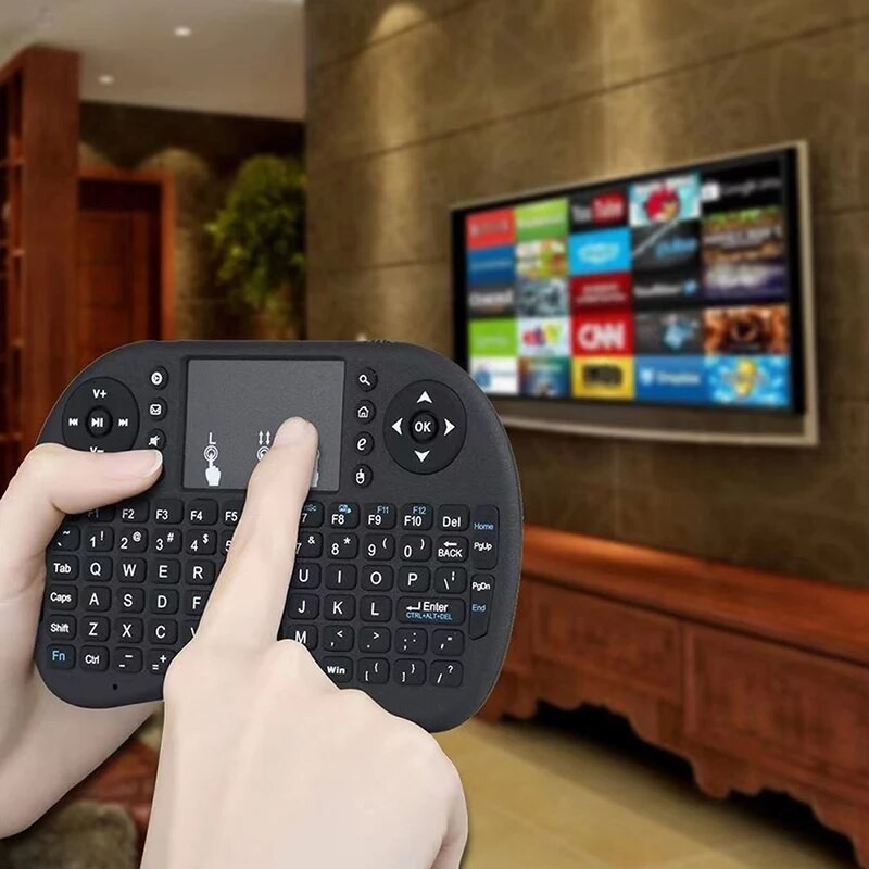 i8 Wireless Keyboard with Touchpad 2.4GHz Mini English/Russian Keyboard & Aerial Mouse for Laptop, TV Box & Projector