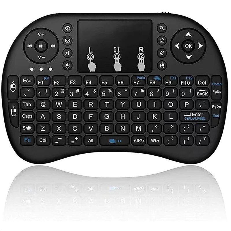 i8 Wireless Keyboard with Touchpad 2.4GHz Mini English/Russian Keyboard & Aerial Mouse for Laptop, TV Box & Projector