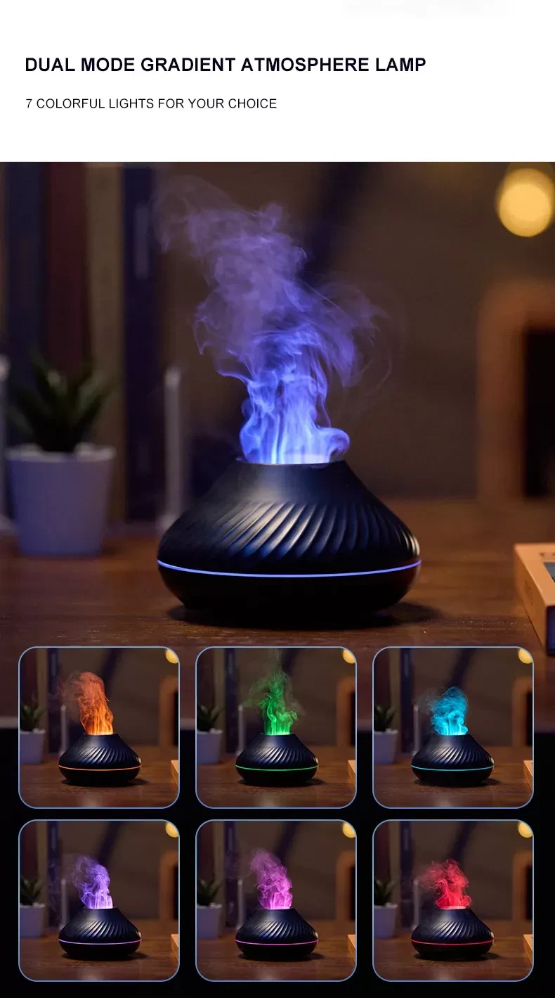RGB Flame Aroma Diffuser 130Ml 3d