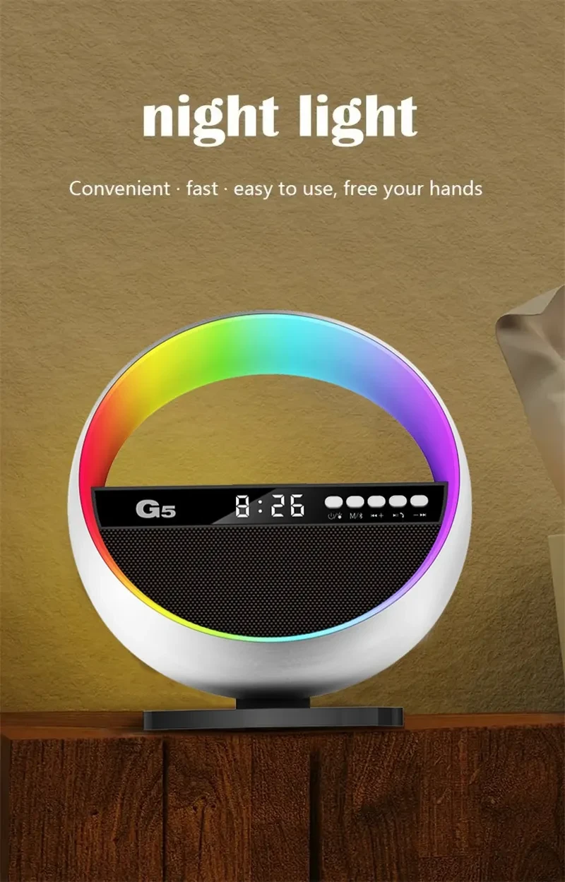 RGB Night Light Wireless Charger Bluetooth-Speaker