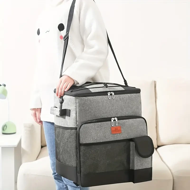 Picnic Bag Insulation Bag Large Meal Container Lunch Bag with Strip