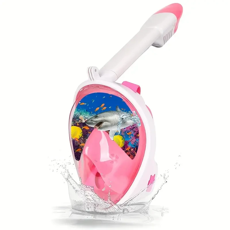 Full Face Snorkeling Mask With Panoramic View, Safe Breathing, Anti-Fog, Anti-Leakage And Camera Retention-Perfect For Adults And Swimmers Alike