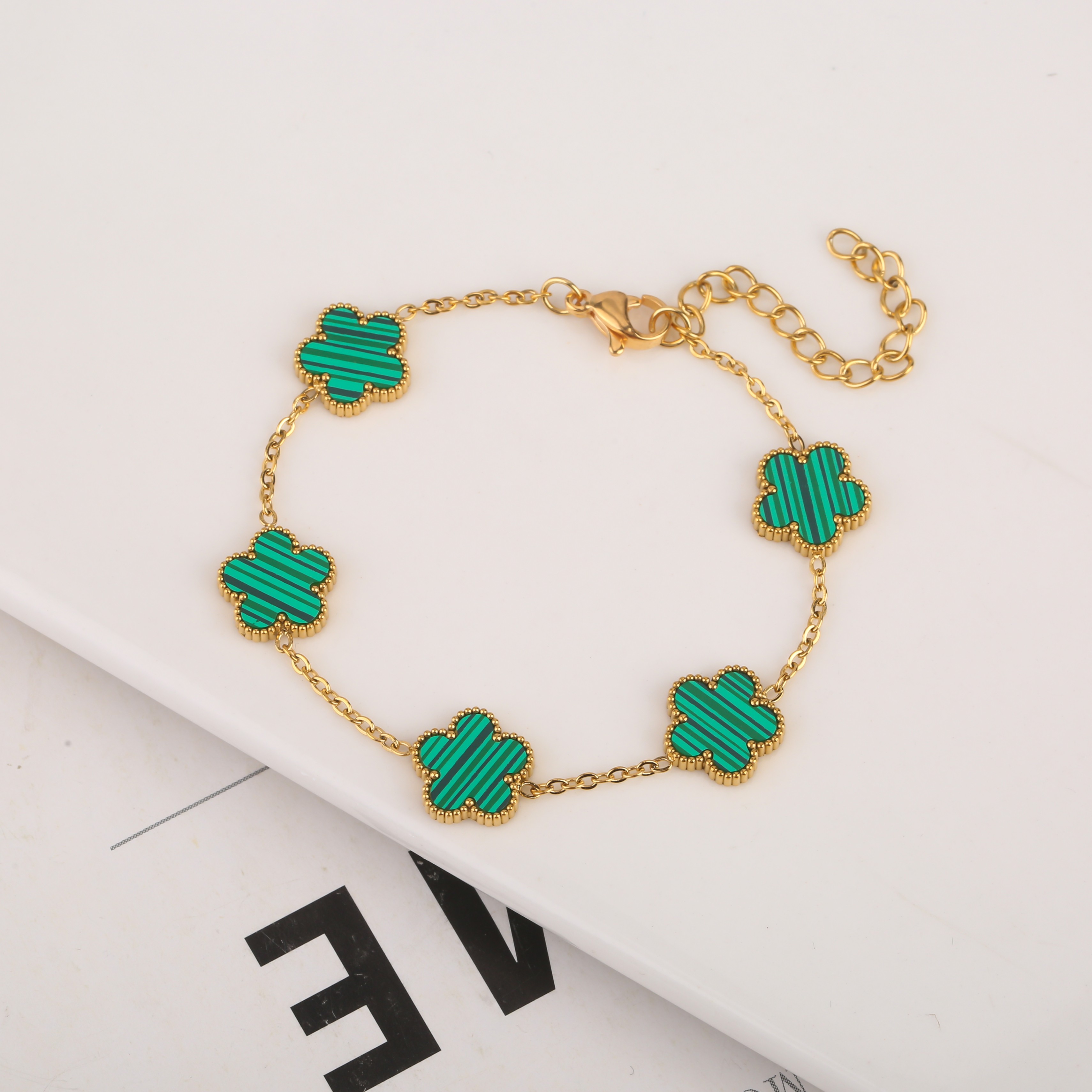 Stainless Steel Adjustable Clover Bracelet