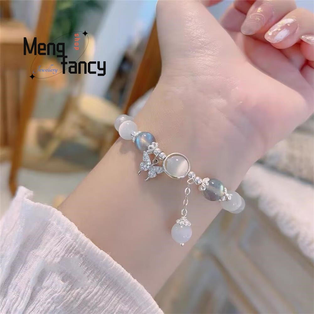 Natural Cat's Eye Butterfly Bracelet Elegant Personalized Jewelry for Women & Young Girls