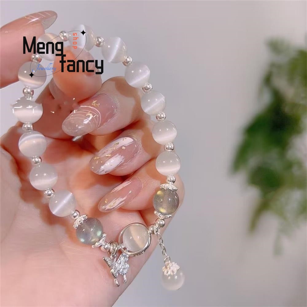 Natural Cat's Eye Butterfly Bracelet  Elegant Personalized Jewelry for Women & Young Girls