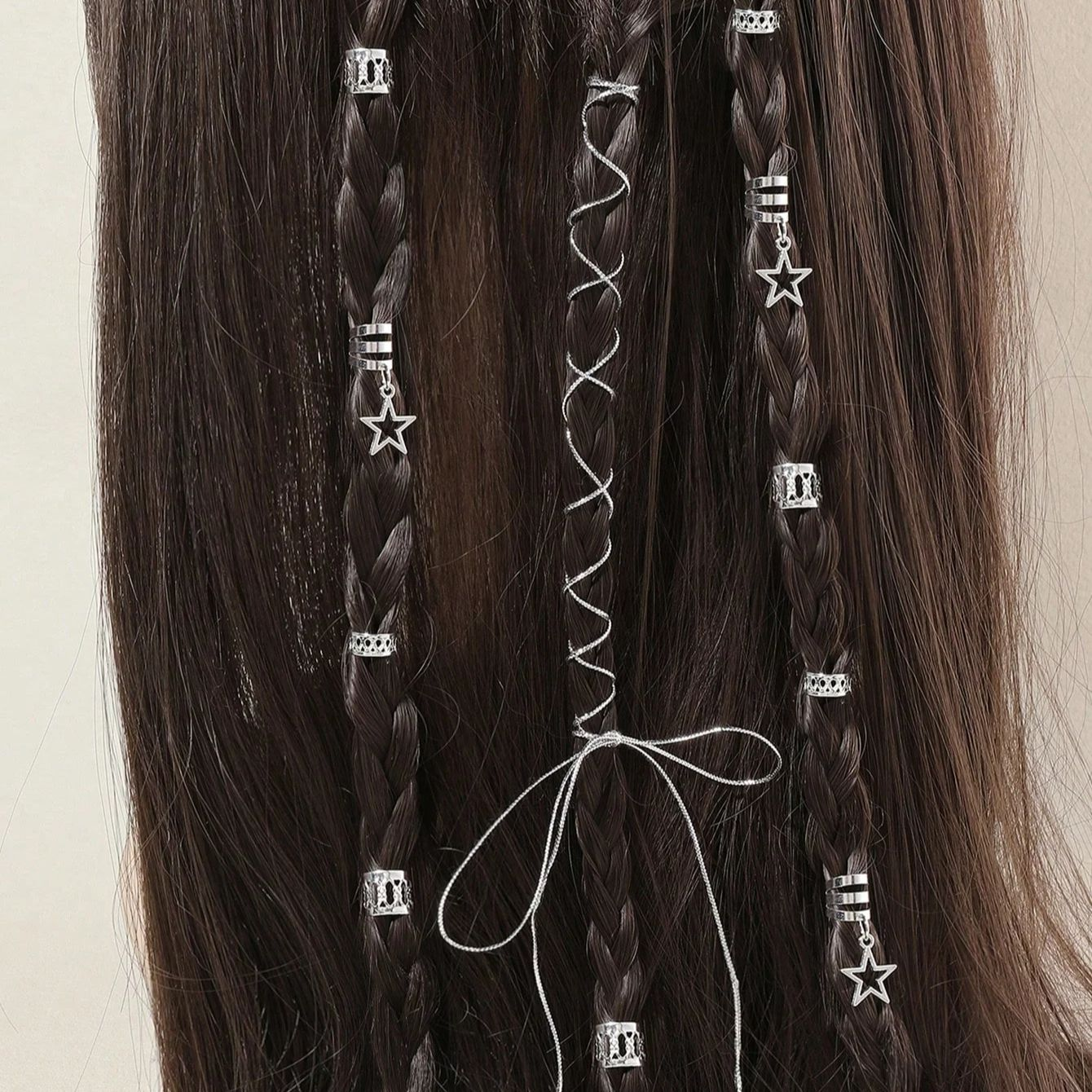 36pcs Star Hair Rings Beads, Braiding Clips, Dreadlock Cuffs & Metal Hair Accessories