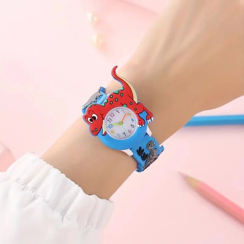 Kids 3D Dinosaur Quartz Watch Cartoon Silicone Student Watch