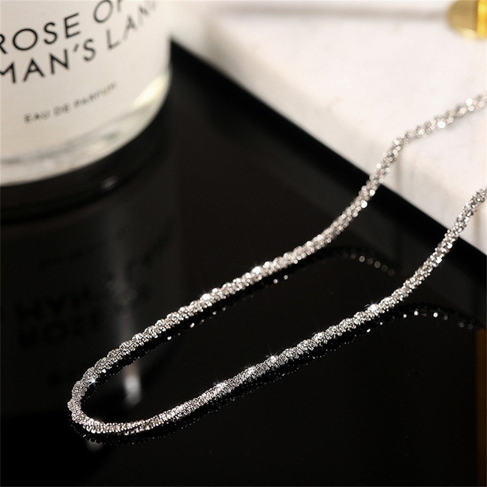 2PCS Sparkling Silver Anklet Set Elegant Copper Ankle Bracelets for Women