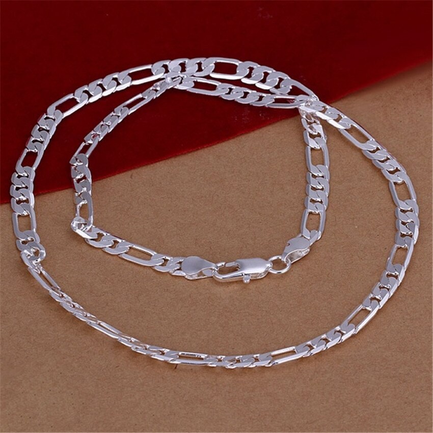 6mm Flat Silver Chain Necklace High-Quality Unisex Fashion Jewelry