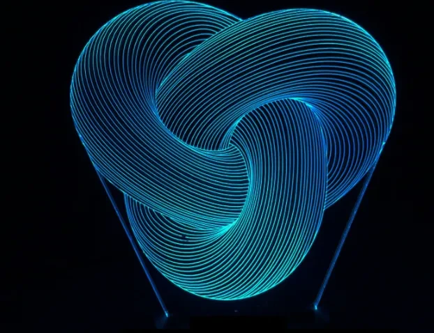 Twist Abstract LED 3D Night Light Touch Colorful Acrylic 3D Table Lamp