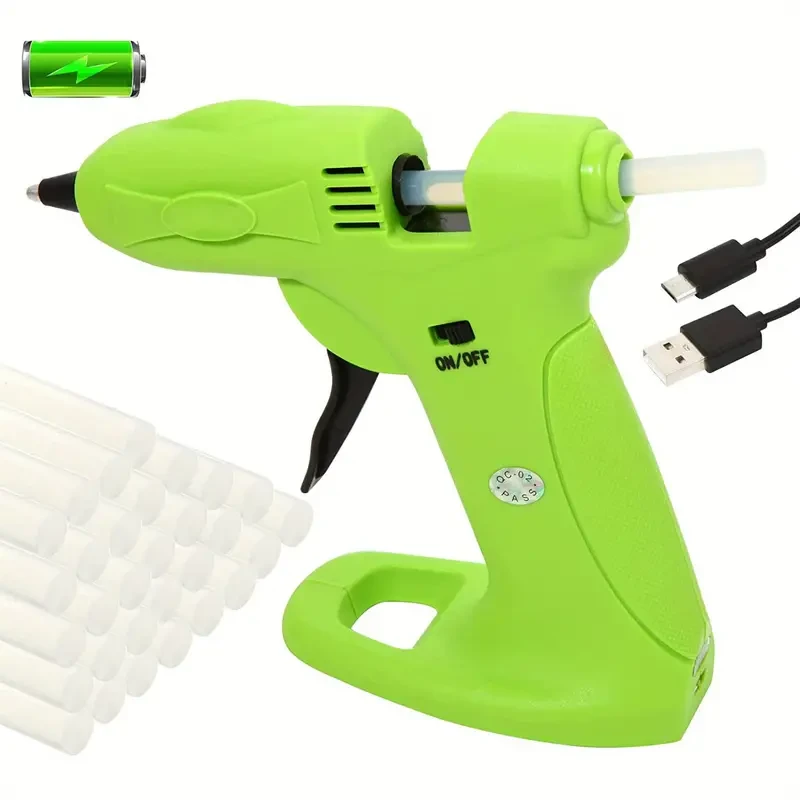 Cordless Hot Melt Glue Gun, USB Rechargeable 2600mAh Cordless Glue Gun With 30 Mini Glue Sticks