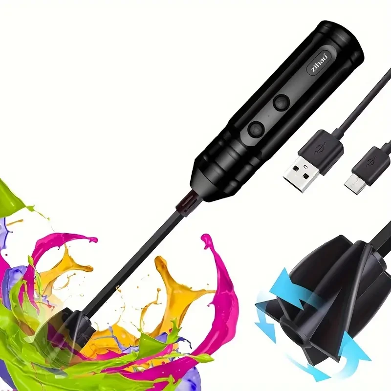 USB Rechargeable Resin Mixer - Advanced Epoxy Resin Stirrer With Handheld Design, LED Indicator For DIY Crafts, Resin Mixing Resin Casting Tool, Wrist-Saving (Includes 1 Paddle)