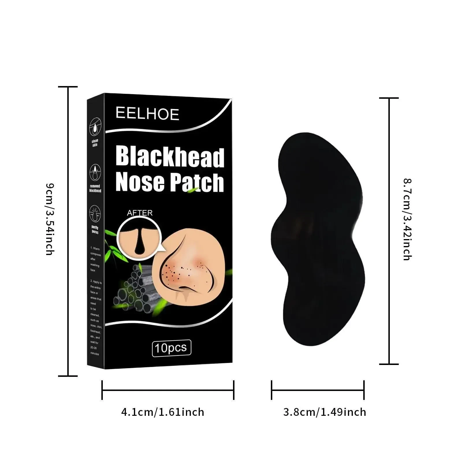 10 Pcs Blackhead Nose Cleansing Strips