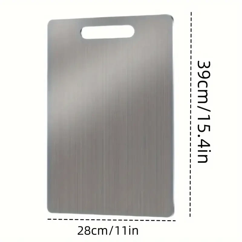 Premium 304 Stainless Steel Kitchen Cutting Surface - Dual-Sided, Food-Safe - Suitable for Meat, Fruit, Vegetables - Easy Clean, Portable Essential for Home Cooking - Contact-Ready for Foods