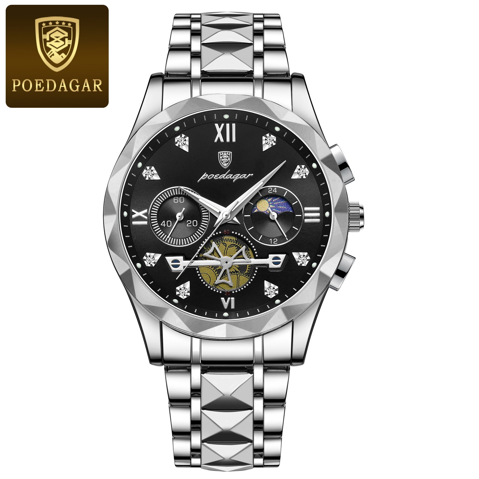 POEDAGAR Luxury Mens Quartz Chronograph Watch