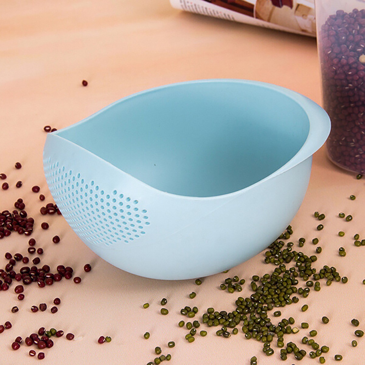 Silicone Colander Drain Basket  Rice Bowl, Fruit Washing Basket