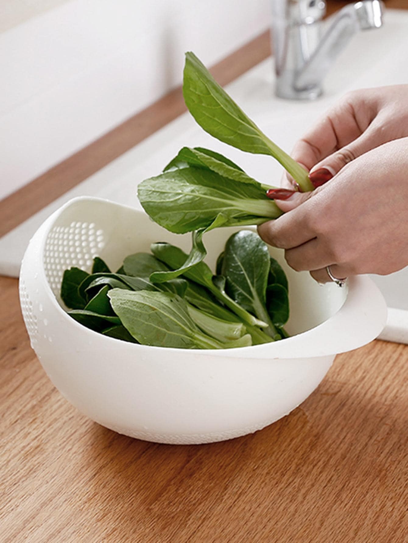 Silicone Colander Drain Basket  Rice Bowl, Fruit Washing Basket