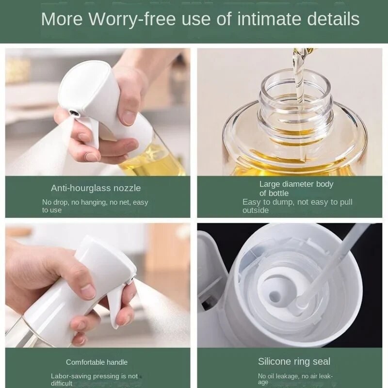 1Pc Oil Spray Bottle  200/300/500ML Kitchen Olive Oil Mist Sprayer