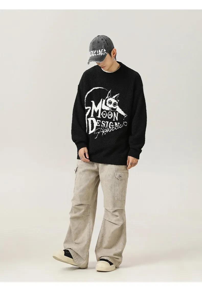 Unisex Couple Loose Pullover American Sweater