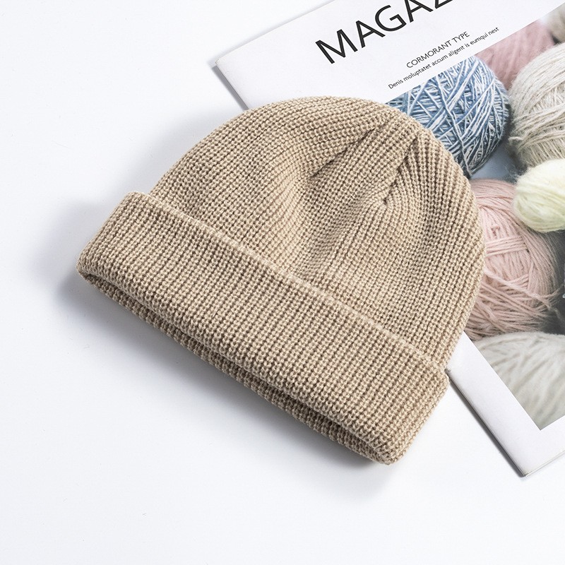 Rimiut Knitted Wool Beanie  Simple Warm Skull Cap