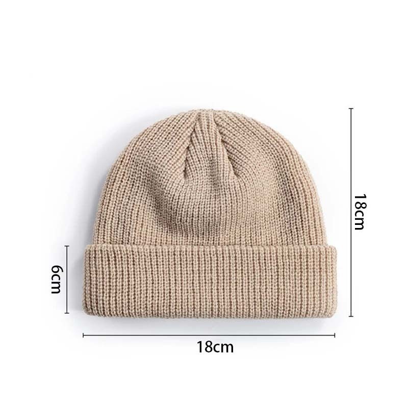 Rimiut Knitted Wool Beanie Simple Warm Skull Cap