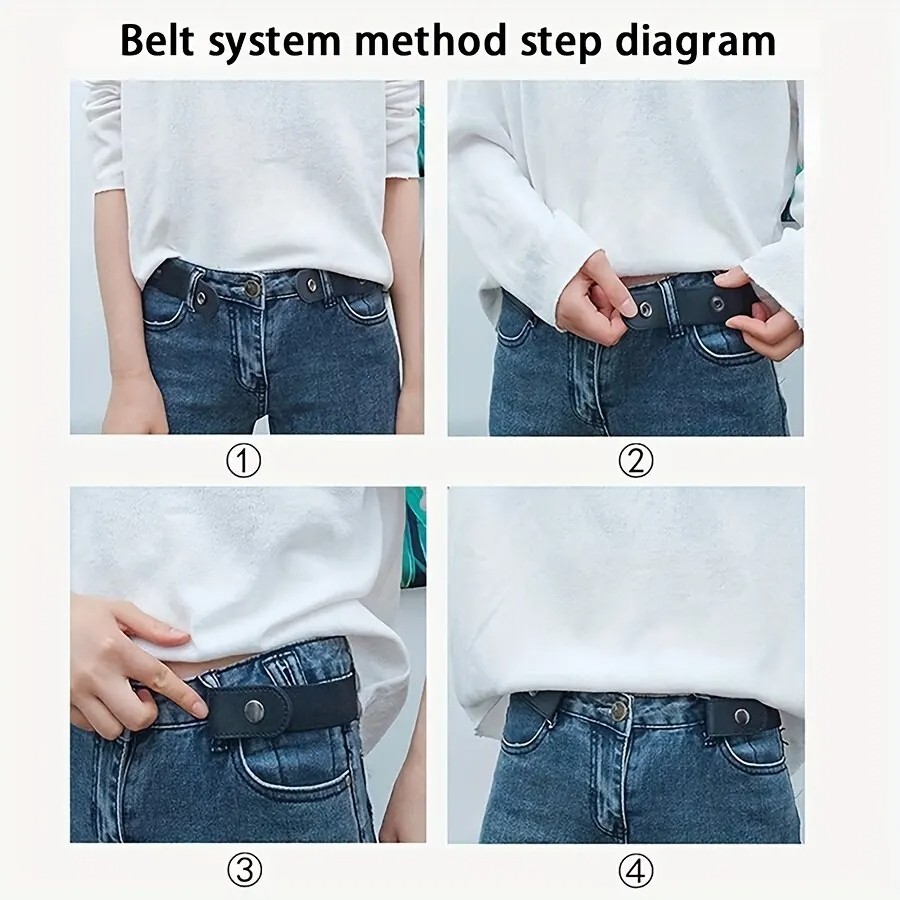 Simple & Fashionable Elastic Belt  Adjustable Woven Invisible Seamless Belt