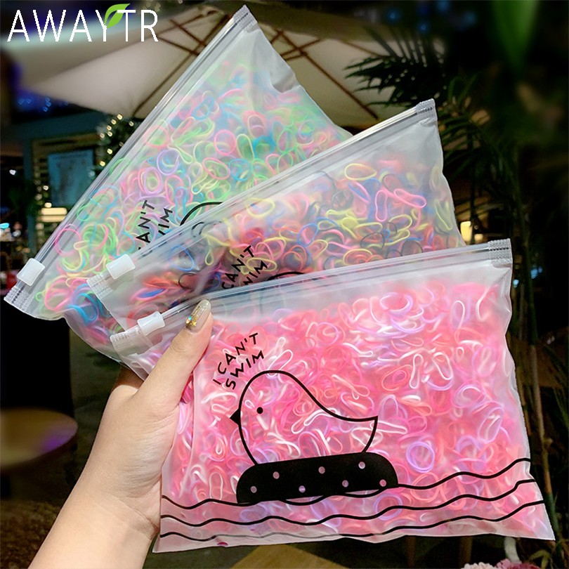 1000pcs Colorful Small Disposable Hair Bands