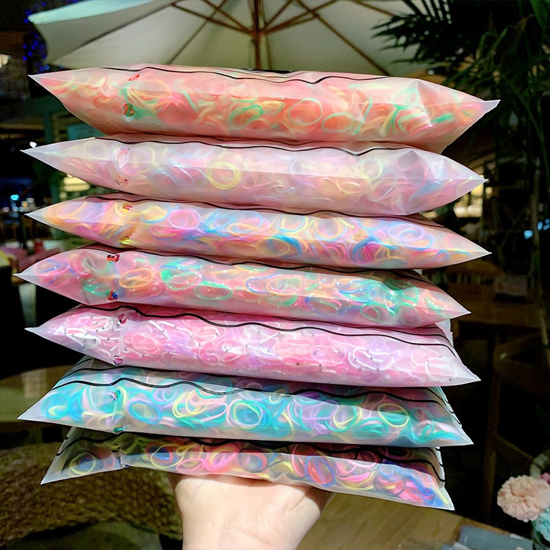 1000pcs Colorful Small Disposable Hair Bands