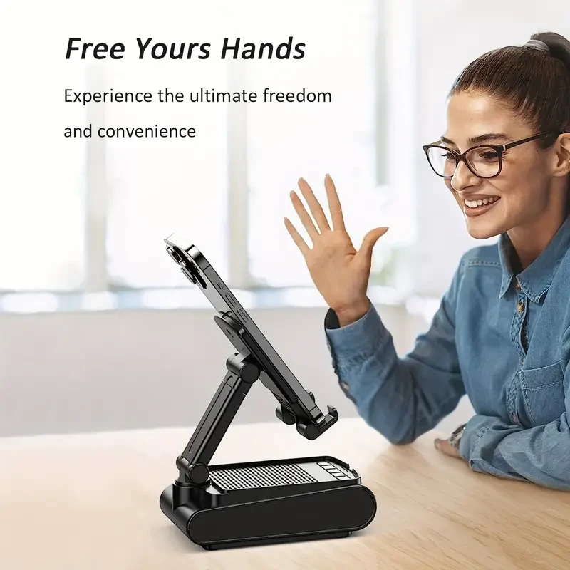 Cell Phone Stand With Wireless Speaker And Non-slip Base, Suitable For Indoor And Outdoor And Desktop