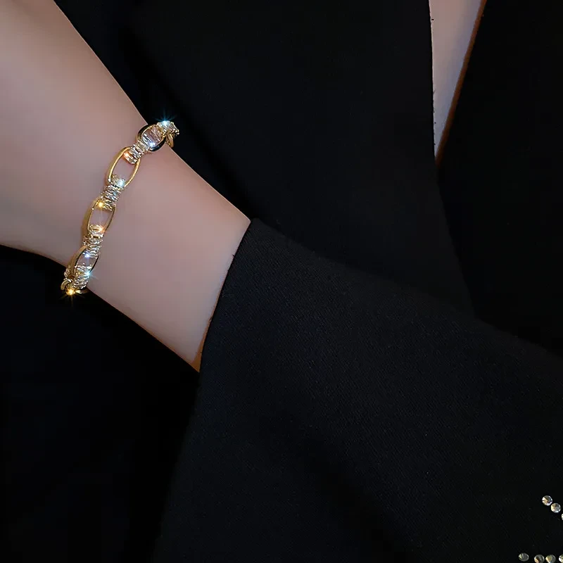 European And American Entry Lux High-grade Zircon Geometric Bracelet