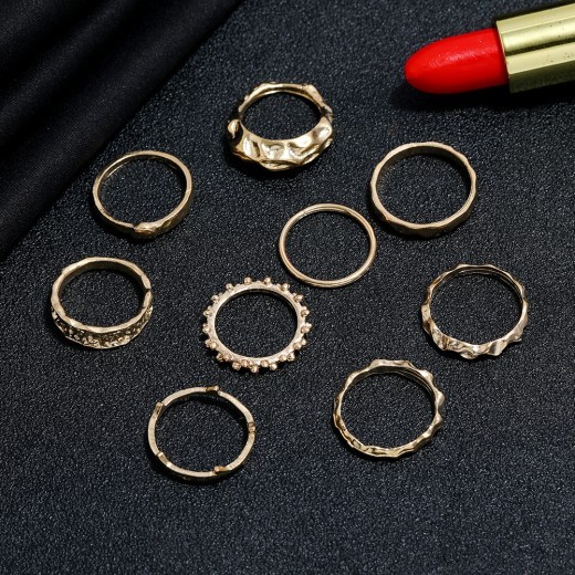 Metal Hip Hop Ring Set