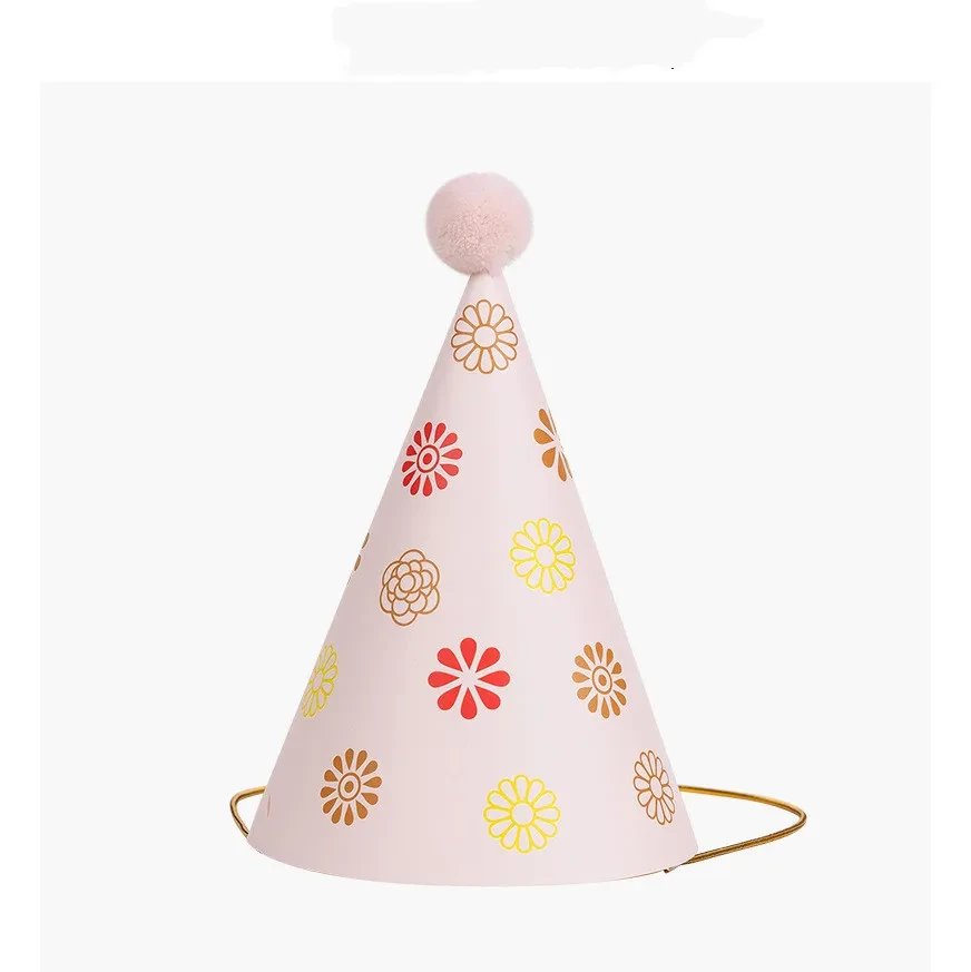 Plush ball printing party birthday hat children adult dress up supplies
