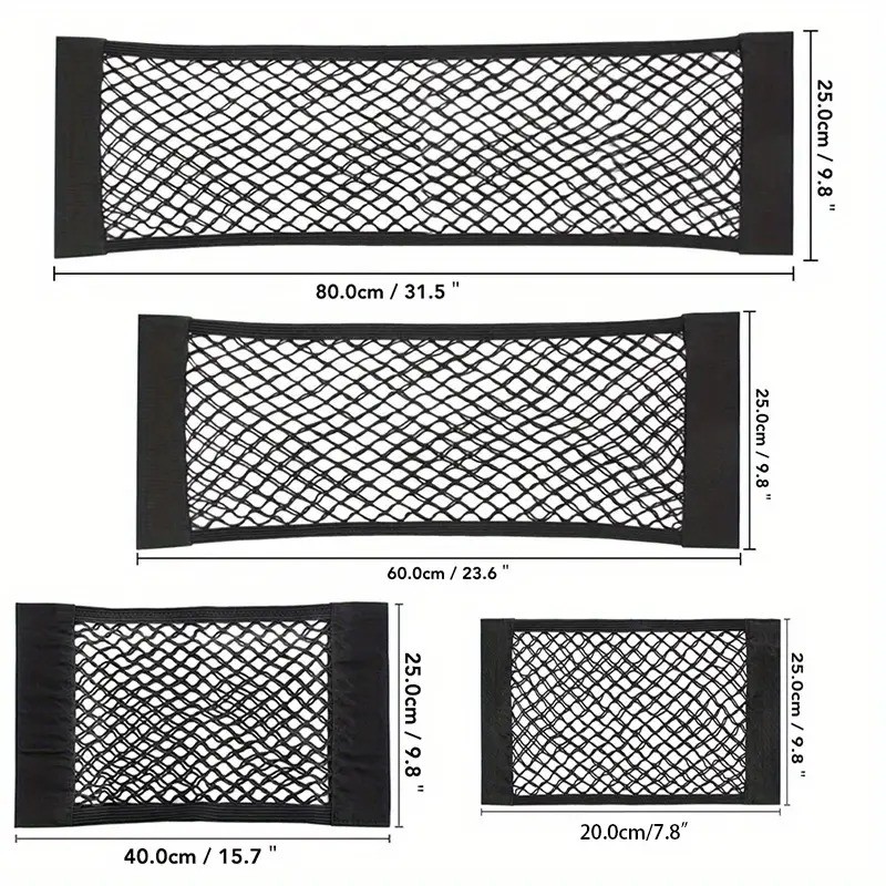 Universal Double Mesh Car Storage Bag Trunk Storage Net & Fire Extinguisher Fixed Holder