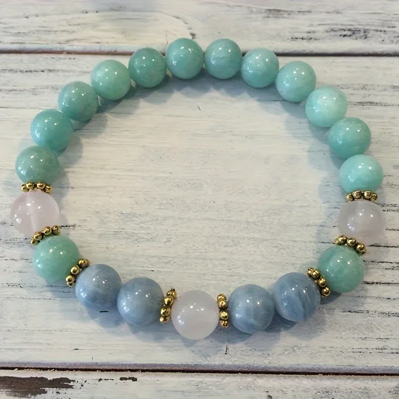 8mm Unisex New Hot Blue Beads Bracelet