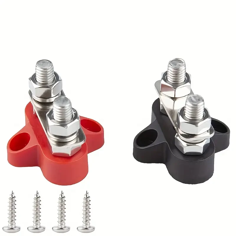 Battery Power Distribution Terminal Block DC 48V Dual M8 Posts Battery Junctio