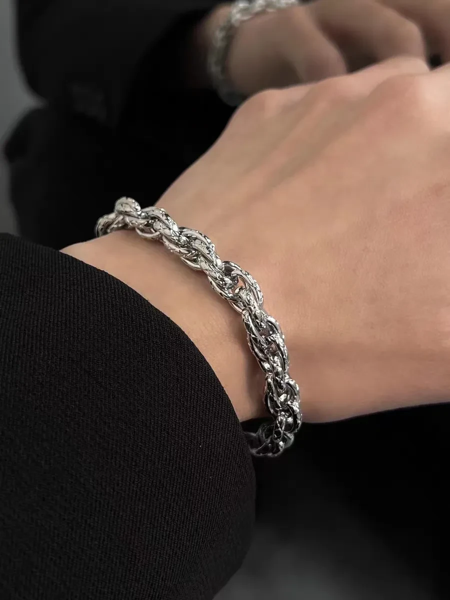 Twist Lozenge Titanium Steel Bracelet Couples Bracelet
