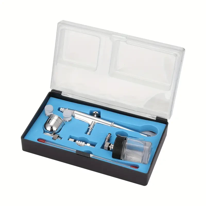 Professional Airbrush Set For Model Making Art Painting With G1/8 Adapter Wrentch 2 Fluid Cups 2Needles 2 Nozzles